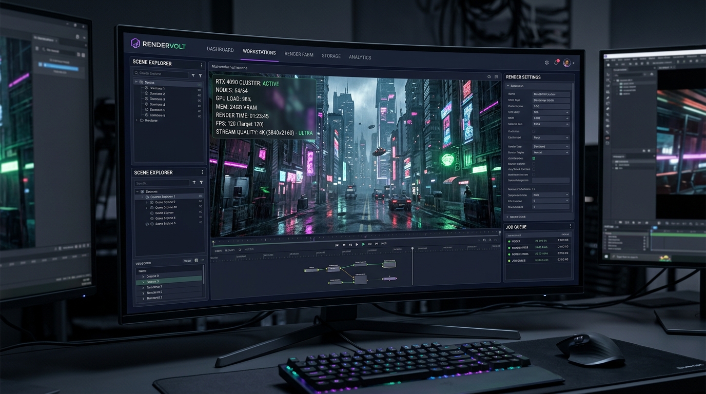 RenderVolt Cloud Console Live Workstation Preview